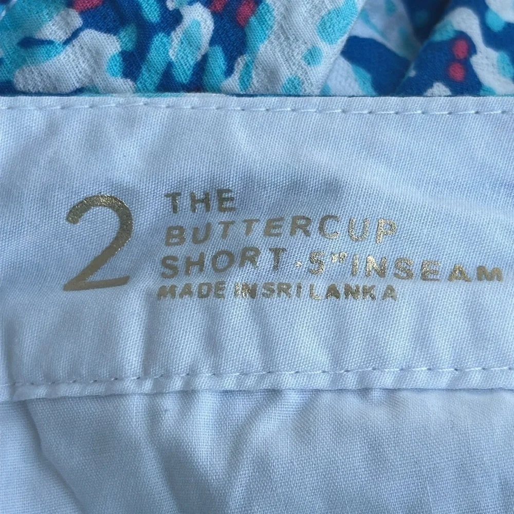 NWT Lilly Pulitzer Buttercup Shorts Brewster Blue Good Reef Scalloped Hem Size 2